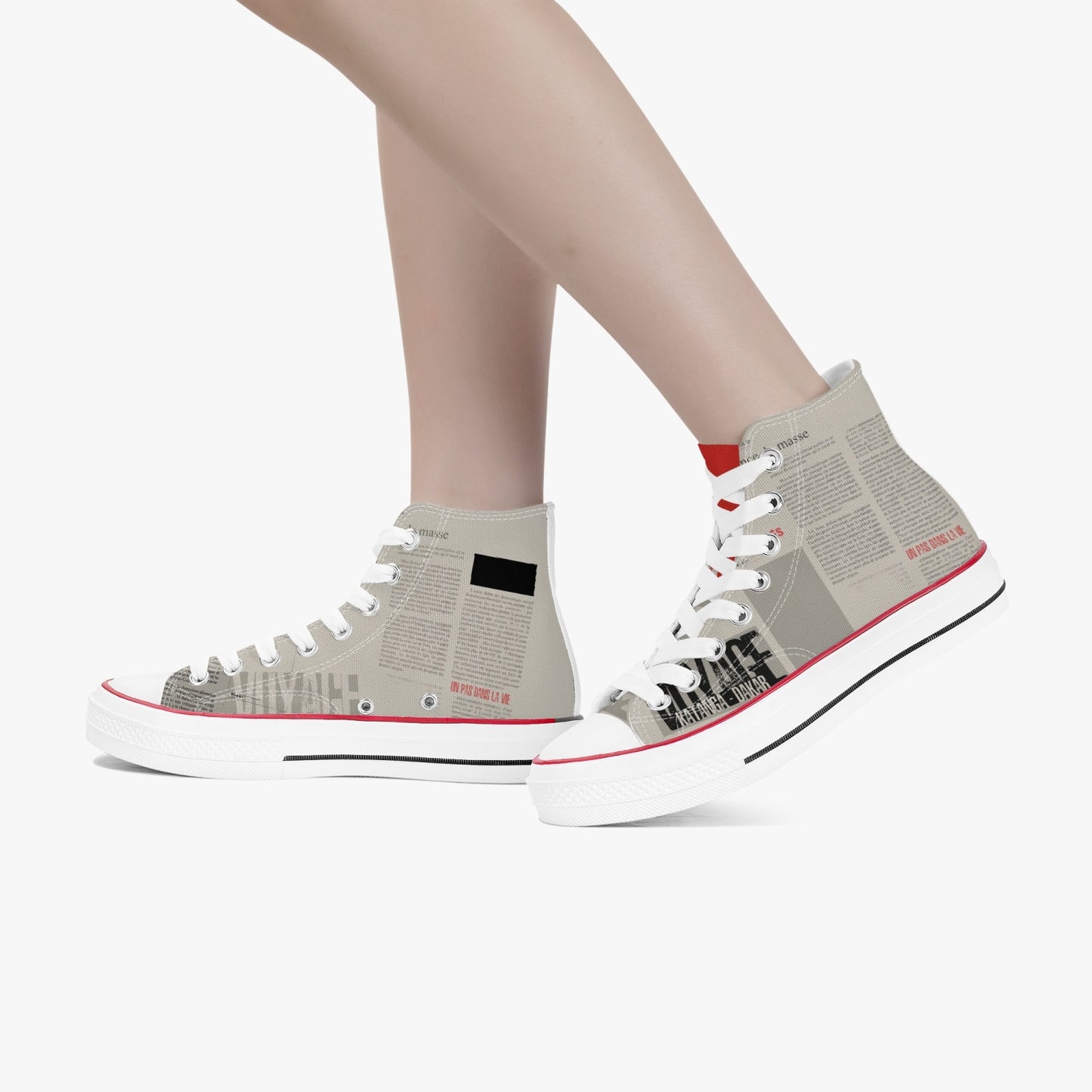 High-Top Canvas Shoes - White