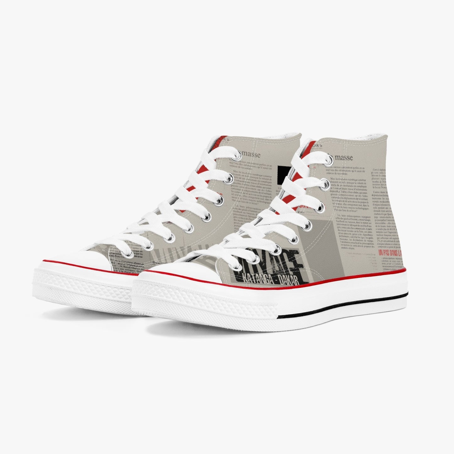 High-Top Canvas Shoes - White