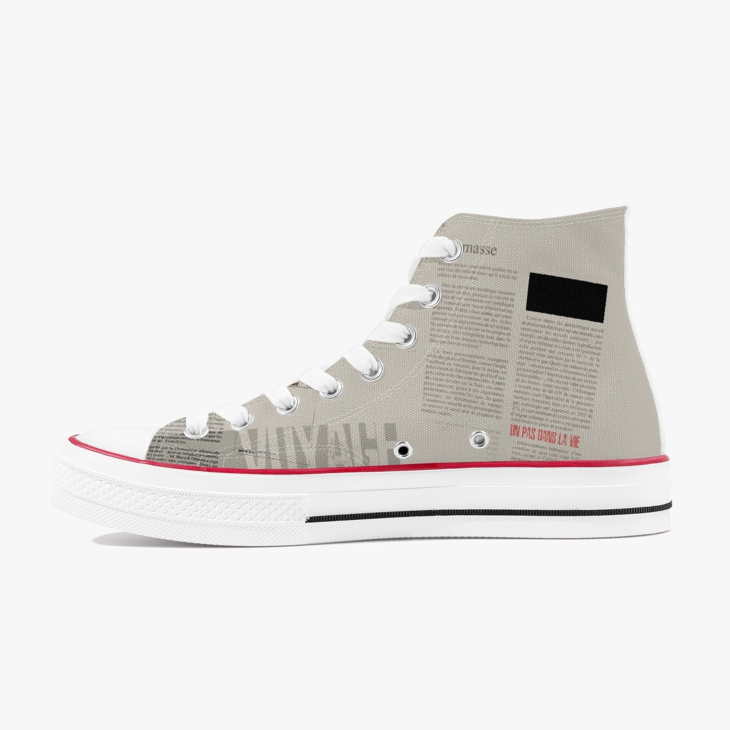 High-Top Canvas Shoes - White