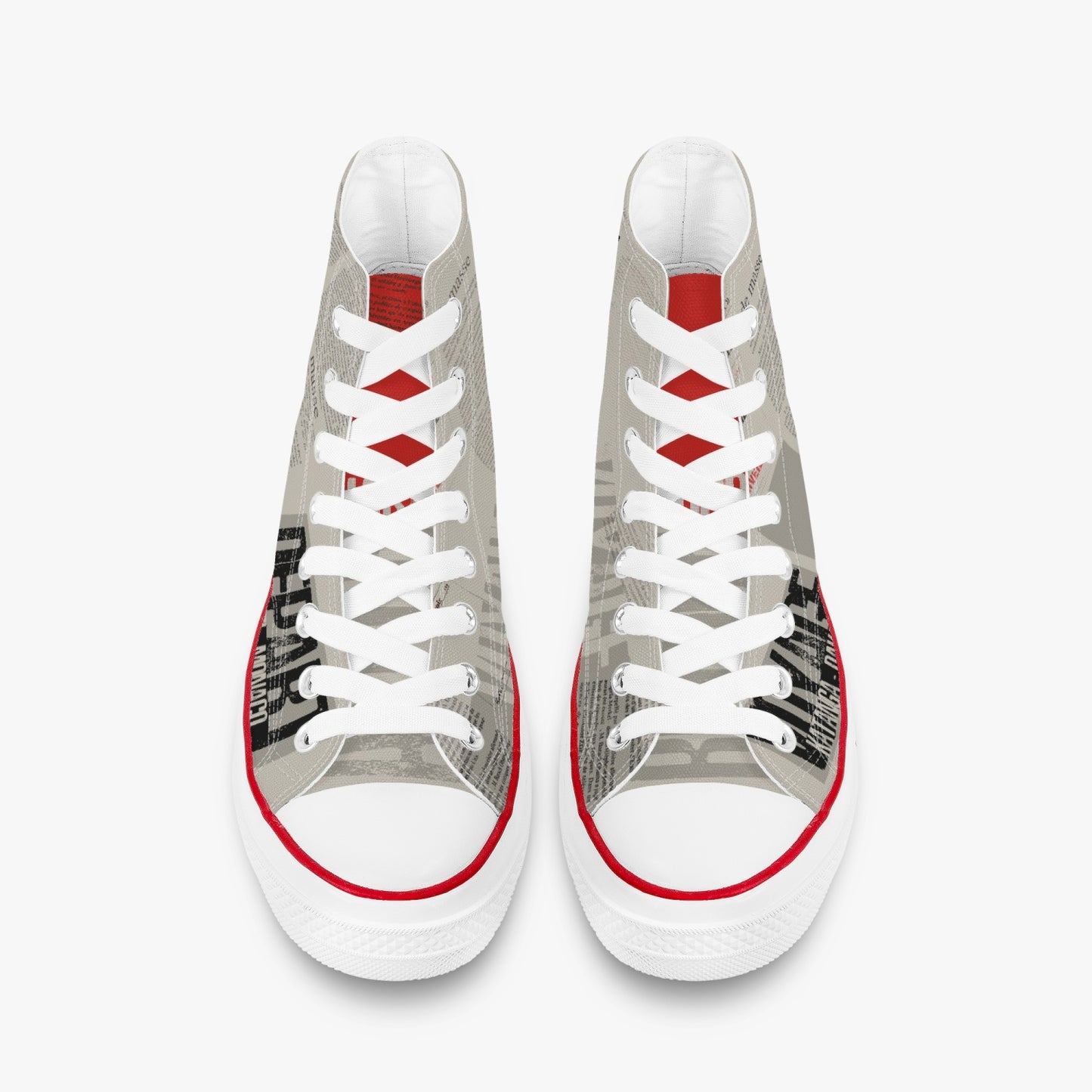 High-Top Canvas Shoes - White